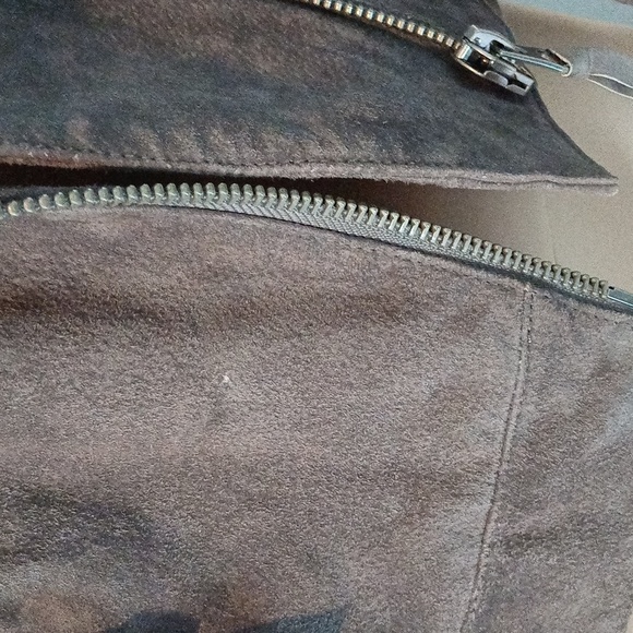 Asos Cloud grey suede biker jacket 0 XS - Picture 8 of 16